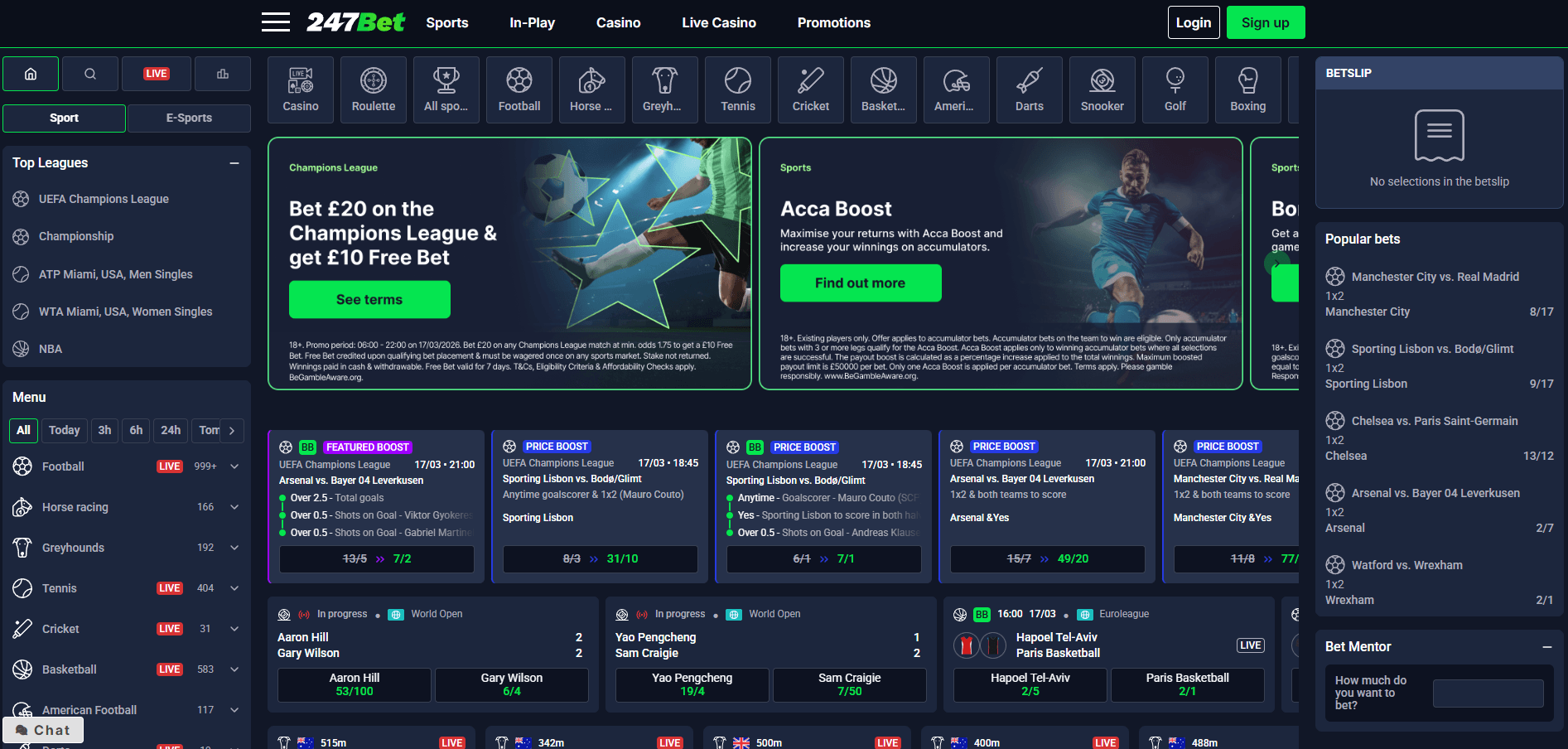 247Bet website screenshot