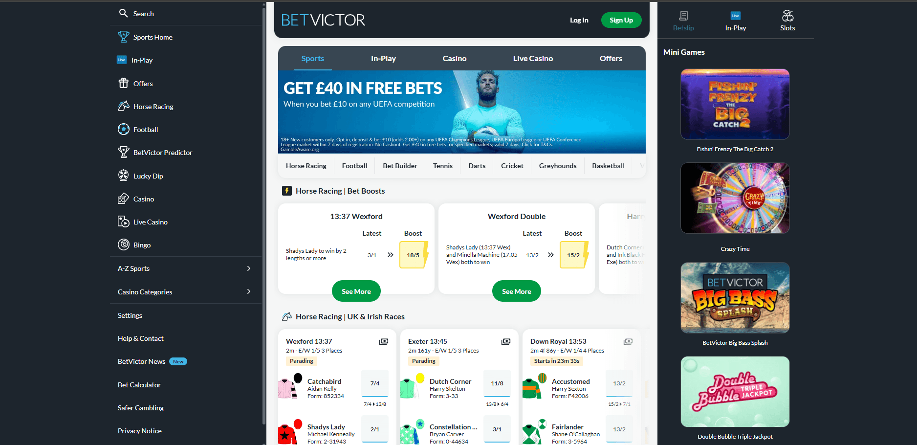 BetVictor website screenshot