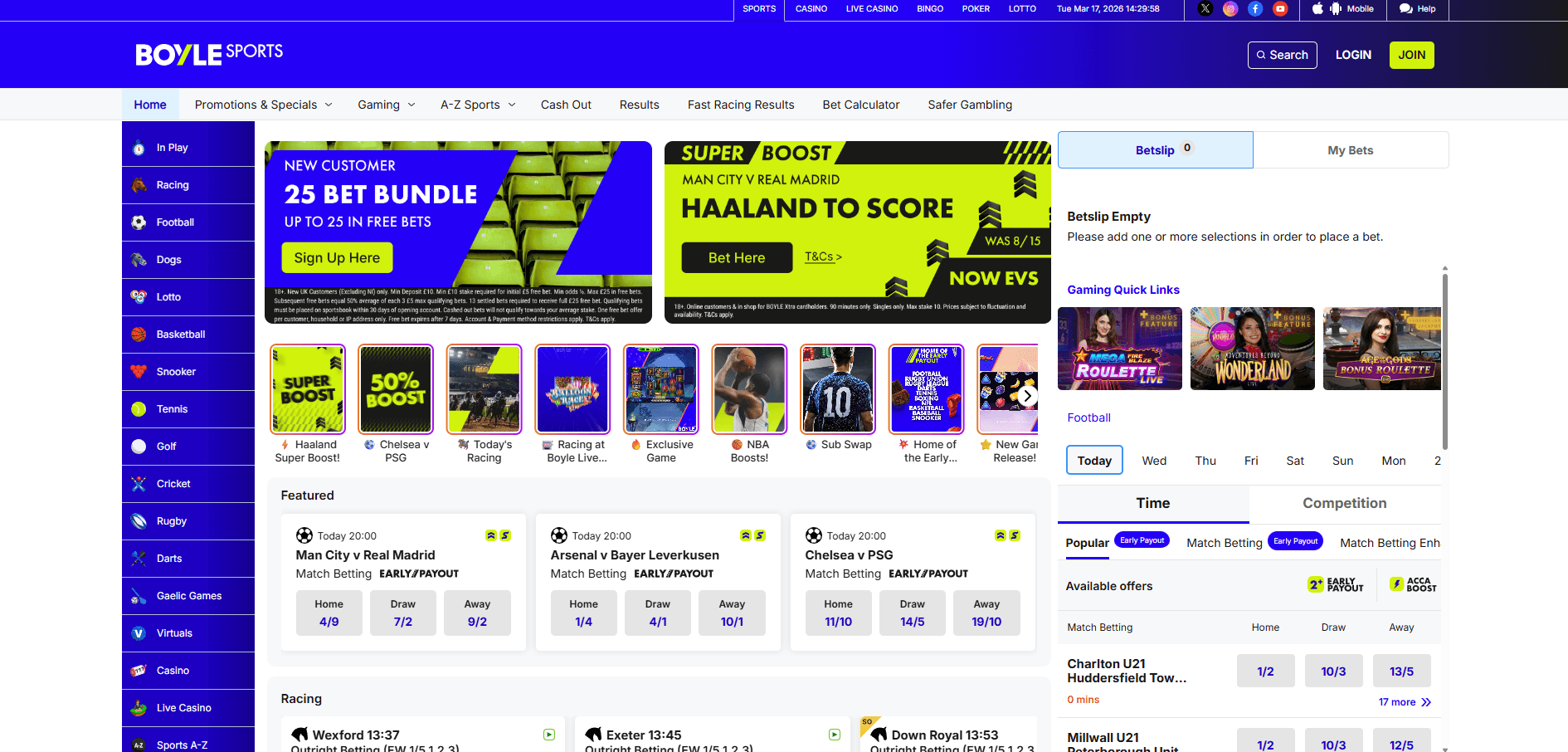 BoyleSports website screenshot