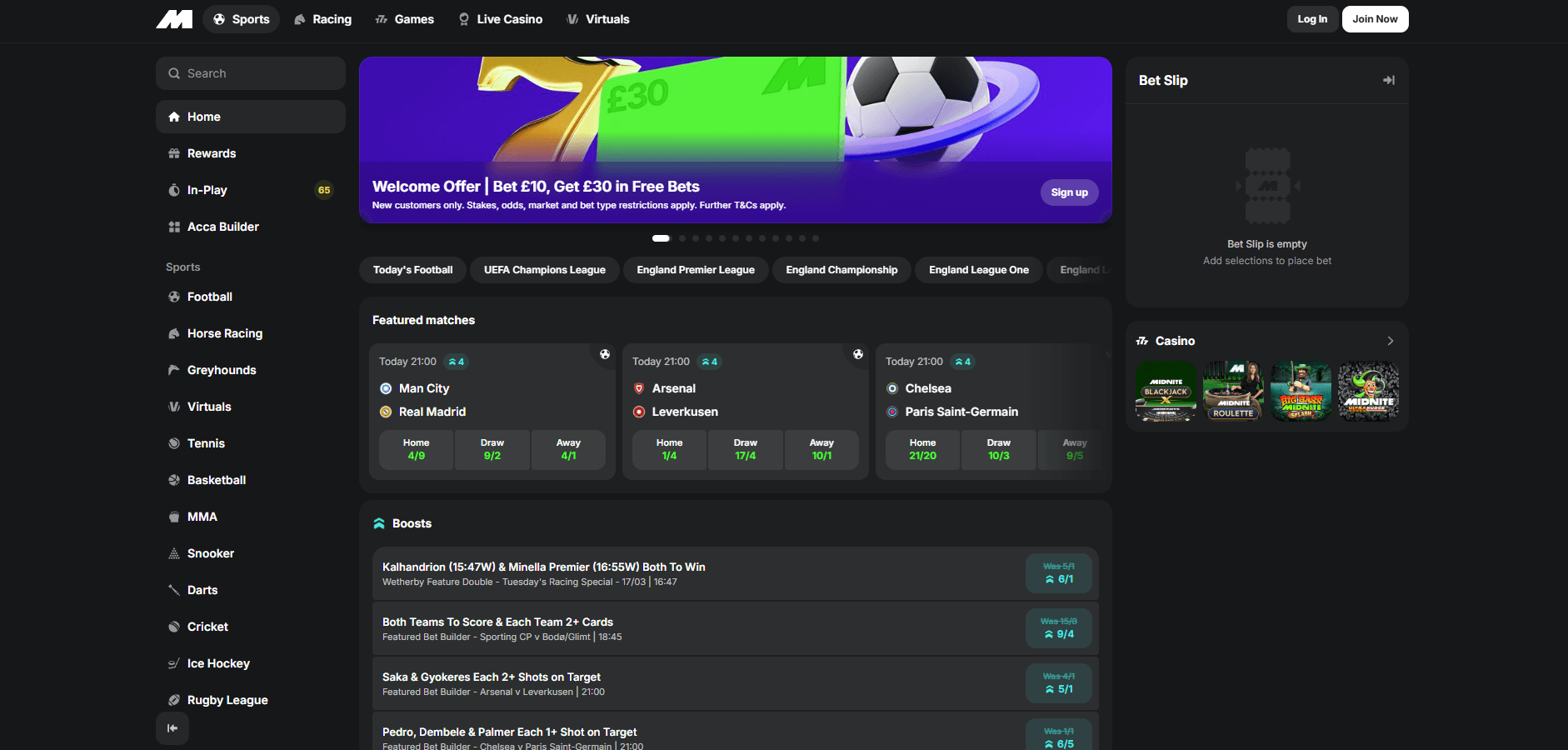 Midnite website screenshot